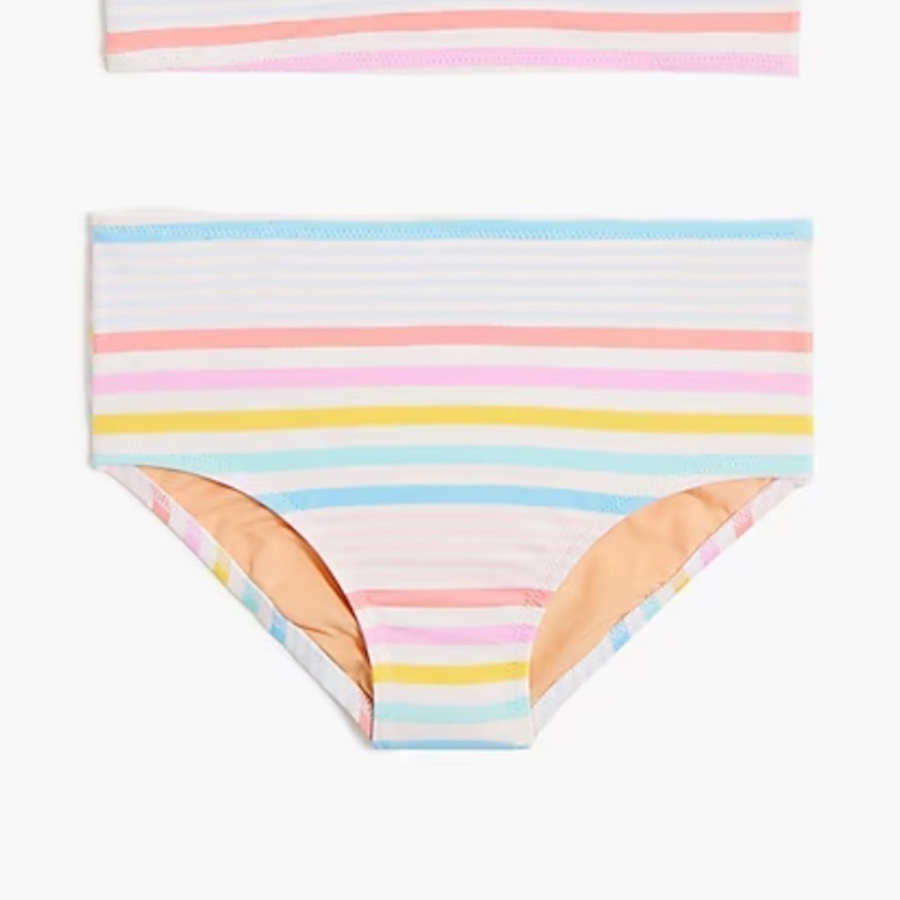 NWOT j crew Girls' striped bow bikini bottoms